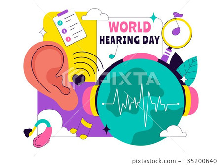 World Hearing Day Vector Illustration On March 3rd Promoting Deafness Prevention Awareness And Ear Health Treatment In Flat Background World Hearing Day Vector Illustration On March 3rd Promoting Deafness Prevention Awareness And Ear Health Treatment In Flat Background 135200640