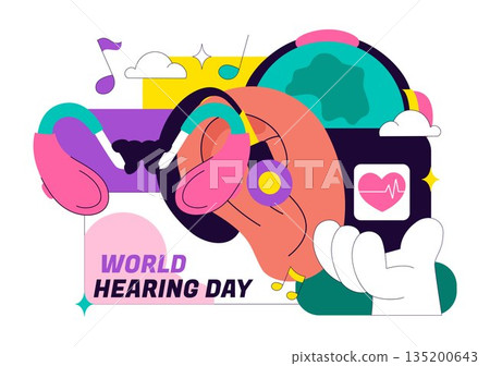 World Hearing Day Vector Illustration On March 3rd Promoting Deafness Prevention Awareness And Ear Health Treatment In Flat Background World Hearing Day Vector Illustration On March 3rd Promoting Deafness Prevention Awareness And Ear Health Treatment In Flat Background 135200643