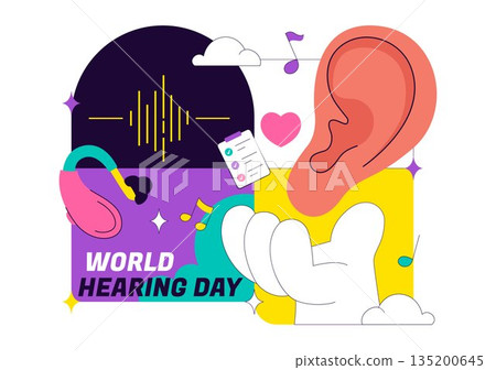 World Hearing Day Vector Illustration On March 3rd Promoting Deafness Prevention Awareness And Ear Health Treatment In Flat Background World Hearing Day Vector Illustration On March 3rd Promoting Deafness Prevention Awareness And Ear Health Treatment In Flat Background 135200645