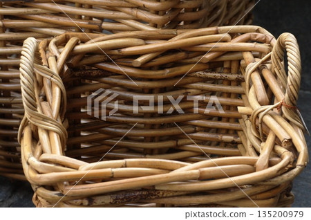 Bamboo wooden Baskets at rural area 135200979