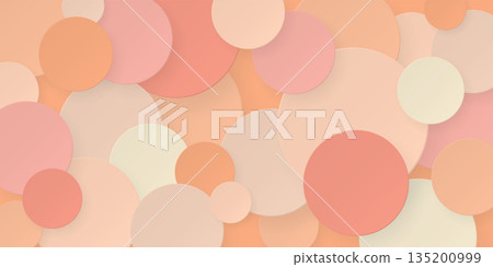 Peachy fuzz and pink background with 3D circle sheet paper cut style vector illustration. Peachy fuzz and pink background with 3D circle sheet paper cut style vector illustration. 135200999