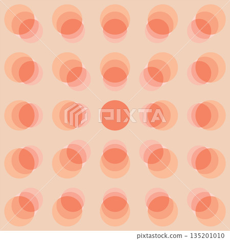 Circle shape perspective pattern monochromatic of peach tones overlap transparent vector illustration background. Circle shape perspective pattern monochromatic of peach tones overlap transparent vector illustration background. 135201010