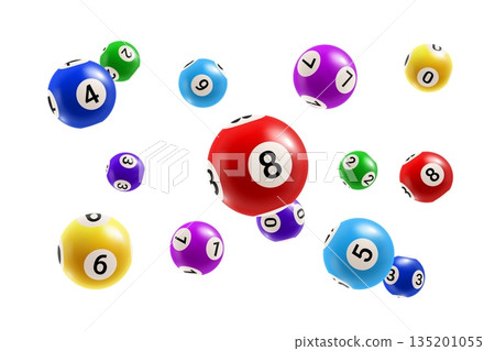 3d realistic bingo lottery red, blue and purple, green and yellow vector balls, gambling lotto game with lucky numbers. Casino advertising, gambling promotion, online bingo lottery game 3d realistic bingo lottery red, blue and purple, green and yellow vector balls, gambling lotto game with lucky numbers. Casino advertising, gambling promotion, online bingo lottery game 135201055