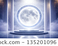 A moon portal appears in a fantastical temple 135201096
