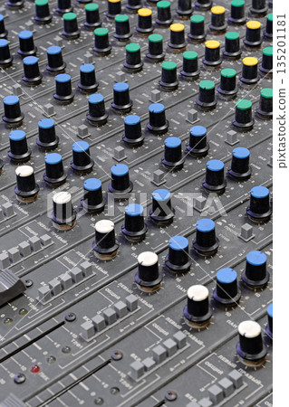 Very old vintage Soviet sound engineer's console, music studio equipment 135201181