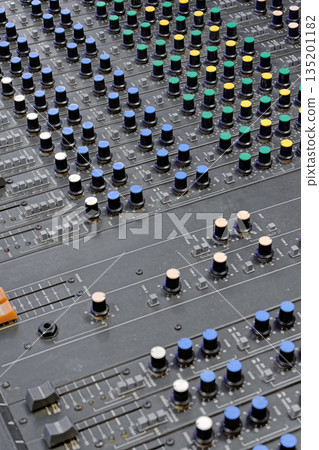 Very old vintage Soviet sound engineer's console, music studio equipment 135201182