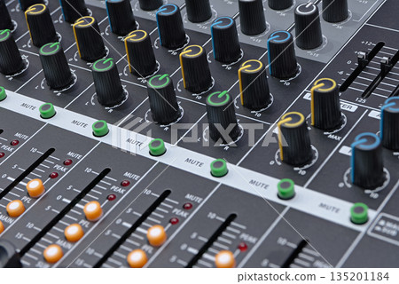 Sound engineer's console, music studio equipment Sound engineer's console, music studio equipment 135201184