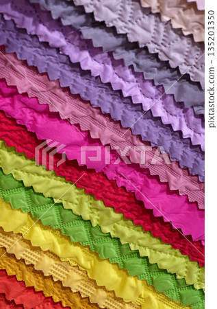 Samples of multi-coloured fabrics 135201350