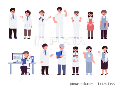 Medical staff illustration set 135201399
