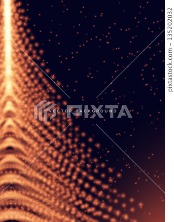 Dotted orange glowing overlapping blur on dark background. Dotted orange glowing overlapping blur on dark background. 135202032