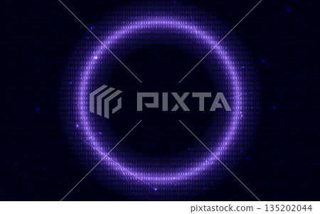 Abstract digital data binary code diagonal on blue background with light effect. Abstract digital data binary code diagonal on blue background with light effect. 135202044