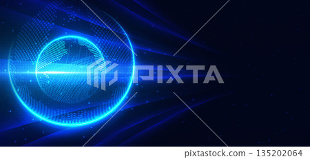 Global speed blue rays connection network on dark blue background. Global speed blue rays connection network on dark blue background. 135202064