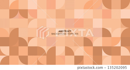 Abstract peach tone geometric mosaic pattern decorative ornament background vector illustration have blank space. 135202095