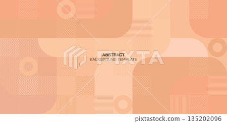 Abstract peach tone geometric mosaic pattern decorative ornament background vector illustration. Abstract peach tone geometric mosaic pattern decorative ornament background vector illustration. 135202096