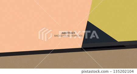 Abstract pastel geometric shape with black line retro style vector illustration. 135202104