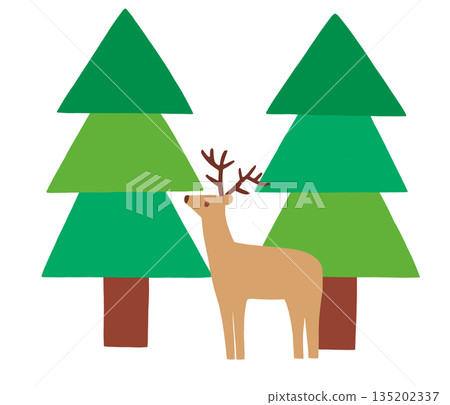 A deer and trees A deer and trees 135202337