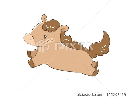Cute running horse 135202419