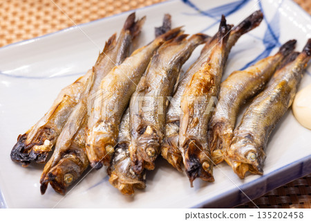 Delicious Hokkaido Shishamo and Shishamo roe Delicious Hokkaido Shishamo and Shishamo roe 135202458