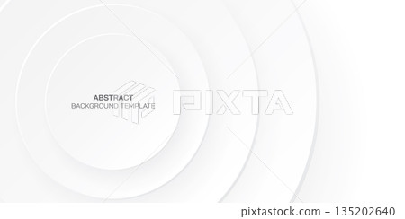 Abstract white three dimension circle frame paper cut style vector illustration have blank space. Abstract white three dimension circle frame paper cut style vector illustration have blank space. 135202640