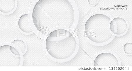 White wood free uncoated paper background with 3D circle ring paper cut style vector illustration. White bond paper background with circle ring. White wood free uncoated paper background with 3D circle ring paper cut style vector illustration. White bond paper background with circle ring. 135202644