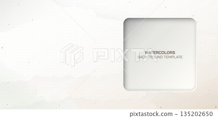 Square frame paper cut style on old woodfree uncoated paper with abstract watercolor stained vector illustration have blank space. Square frame paper cut style on old woodfree uncoated paper with abstract watercolor stained vector illustration have blank space. 135202650