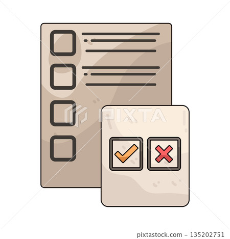 illustration of True False illustration of True False 135202751