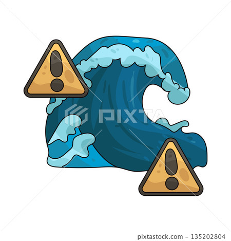 illustration of Tsunami Warning 135202804