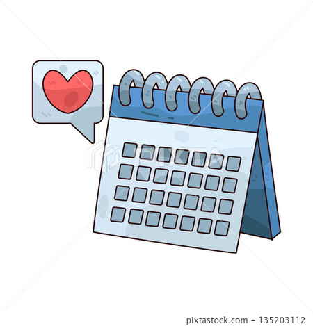 illustration of Calendar with heart illustration of Calendar with heart 135203112