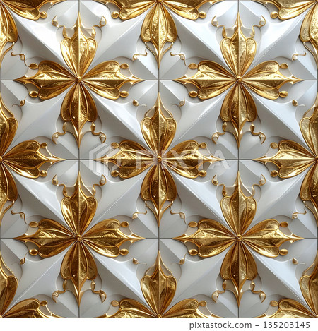 抽象白金逼真3D重複圖案圖形材料 抽象白金逼真3D重複圖案圖形材料 135203145
