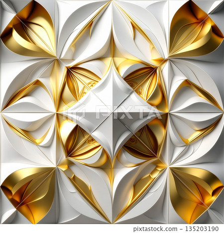 抽象白金逼真3D重複圖案圖形材料 135203190