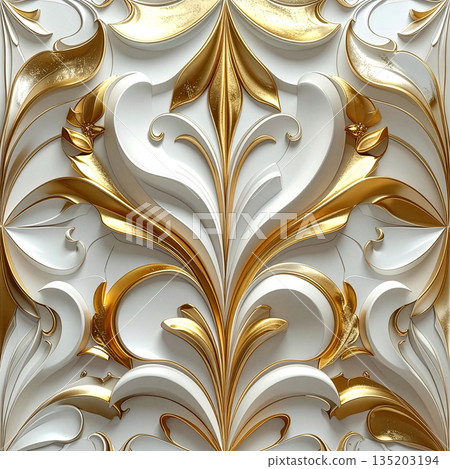 抽象白金逼真3D重複圖案圖形材料 135203194