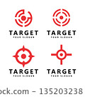 Target Icon Logo Design with Arrow Direction and Circle Vector Illustration 135203238