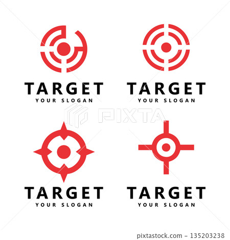 Target Icon Logo Design with Arrow Direction and Circle Vector Illustration Target Icon Logo Design with Arrow Direction and Circle Vector Illustration 135203238