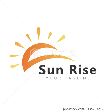 Sun Icon Logo Template Vector Design Illustration 135203242