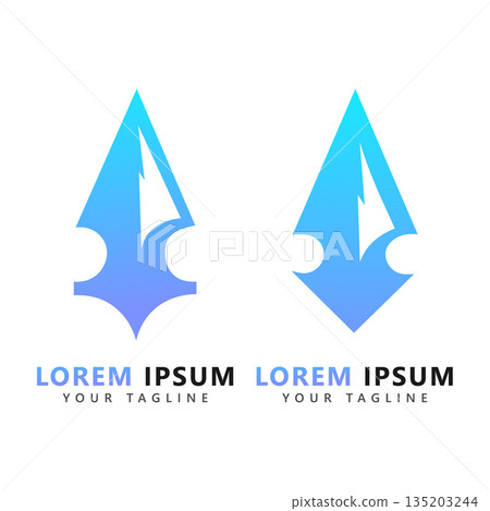 Spear Icon Logo Template Design Vector Illustration 135203244