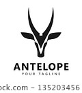 Antelope Head Icon Logo Design Wild Animals Vector Illustration 135203456