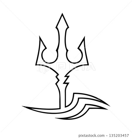 Trident Icon Logo Vector Line Art Illustration Symbol Design Trident Icon Logo Vector Line Art Illustration Symbol Design 135203457