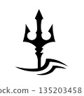 Trident Icon Logo Vector Illustration Sign Symbol Design 135203458