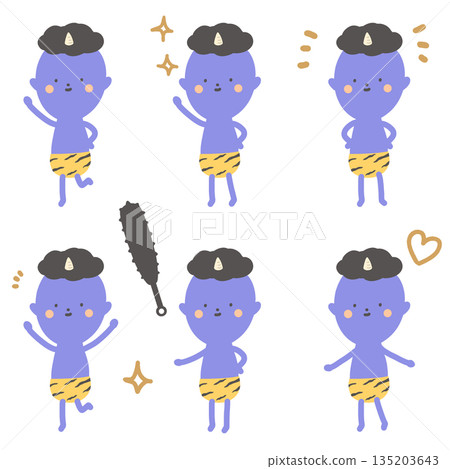 Standing portraits of Aooni in various poses Standing portraits of Aooni in various poses 135203643