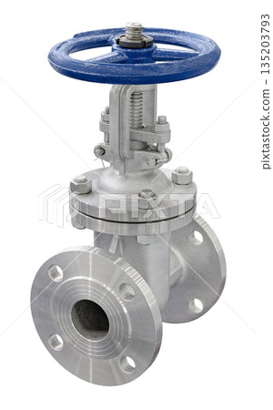 Large steel industrial shut-off valve 135203793
