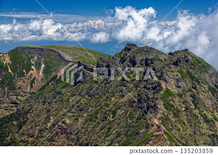 Yatsugatake mountain range · Yokodake and Iwodake-dake seen from Akadake summit Yatsugatake mountain range · Yokodake and Iwodake-dake seen from Akadake summit 135203859