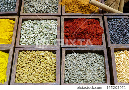 Various exotic spices and seasonings Various exotic spices and seasonings 135203951