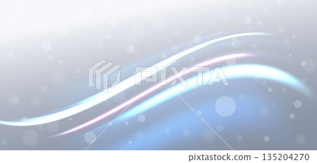 Abstract glowing wave ray on grey background with lighting effect sparkle. 135204270