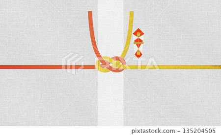 時尚的日式現代和紙,搭配紅金相間的水引“淡路結”,適用於慶祝活動和喜慶場合。 時尚的日式現代和紙,搭配紅金相間的水引“淡路結”,適用於慶祝活動和喜慶場合。 135204505