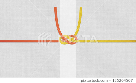 Stylish Japanese modern washi paper and red and gold Mizuhiki, "Awaji Musubi" for celebrations and celebratory occasions Stylish Japanese modern washi paper and red and gold Mizuhiki, "Awaji Musubi" for celebrations and celebratory occasions 135204507