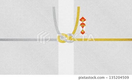 Stylish Japanese modern washi paper and gold and silver Mizuhiki, "Awaji Musubi" for celebrations and celebratory occasions Stylish Japanese modern washi paper and gold and silver Mizuhiki, "Awaji Musubi" for celebrations and celebratory occasions 135204509