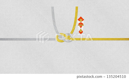 時尚的日式現代和紙，搭配金銀水引，名為“淡路結”，適用於慶祝活動和喜慶場合。 135204510