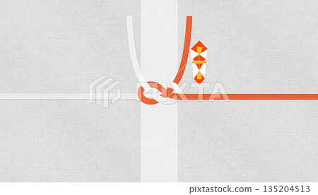 Stylish Japanese modern washi paper and red and white mizuhiki, "Awaji knot" for celebrations and celebratory occasions 135204513