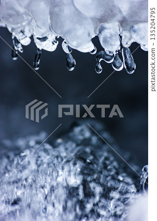 Mountain stream ice Mountain stream ice 135204795