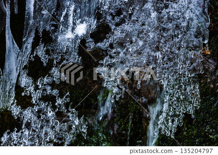 Mountain stream ice Mountain stream ice 135204797